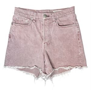 Rag & Bone Maya High-Rise Denim Shorty Shorts W 26 Light Plum Frayed Mean Girls